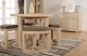 Cambourne Stowaway Dining Set in Sonoma Oak Effect Veneer/Brown Linen Fleck