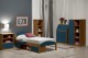 Maximus 3ft Bed Antique With Blue Details