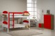 Maximus Bunk Bed 3ft White With Red Details