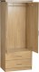 Charles 2 Door 2 Drawer Wardrobe in Oak Effect Veneer with Walnut Trim