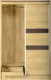 Charles 2 Door Sliding Wardrobe in Oak Effect Veneer with Walnut Trim