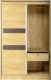 Charles 2 Door Sliding Wardrobe in Oak Effect Veneer with Walnut Trim