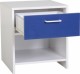 Lollipop 1 Drawer Bedside Cabinet in White/Blue
