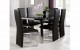 Tempo Chrome and Black Glass 4 Chair Dining Set