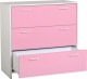 Lollipop 3 Drawer Chest in White/Pink