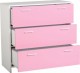 Lollipop 3 Drawer Chest in White/Pink