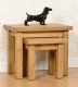 Tortilla Nest of 2 Tables Distressed Waxed Pine