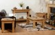 Tortilla Nest of 2 Tables Distressed Waxed Pine