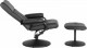 Kansas Recliner Chair with Footstool Black