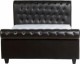 Chester 5 foot Sleigh Bed High Foot End in Black Faux Leather