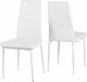 Abbey Dining Set in Clear Glass/White/White PU