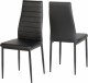 Abbey Dining Set in Clear Glass/Black/Black PU