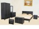 Odessa 2 Drawer Nightstand in Black Faux Leather